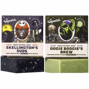 DR SQUATCH Nightmare Before Christmas 2 Bar Soap Set Skellington & Oogie Boogie